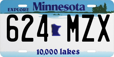 MN license plate 624MZX