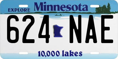 MN license plate 624NAE
