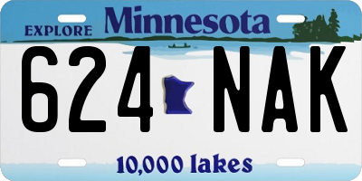 MN license plate 624NAK