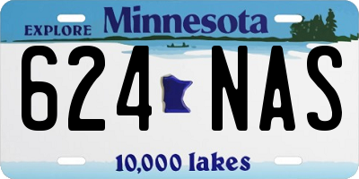MN license plate 624NAS
