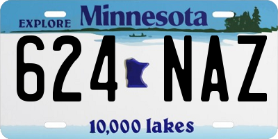 MN license plate 624NAZ