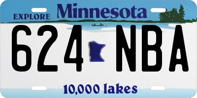 MN license plate 624NBA