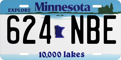 MN license plate 624NBE