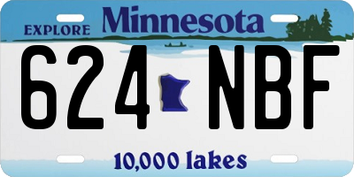 MN license plate 624NBF