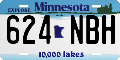 MN license plate 624NBH