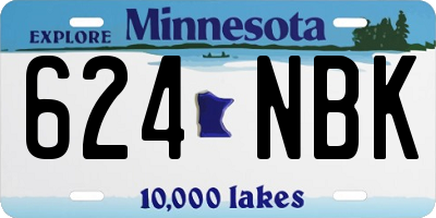 MN license plate 624NBK