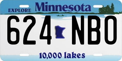 MN license plate 624NBO