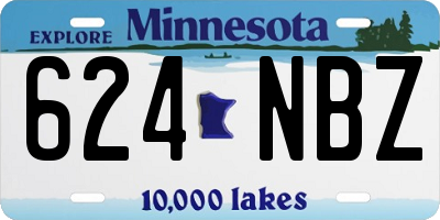 MN license plate 624NBZ