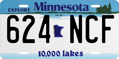 MN license plate 624NCF