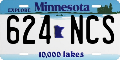 MN license plate 624NCS