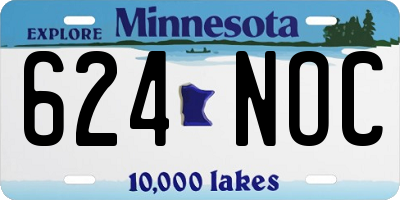 MN license plate 624NOC
