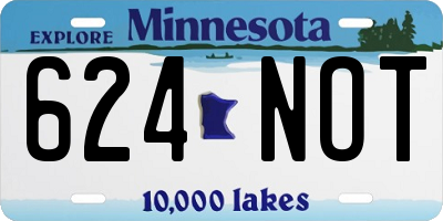 MN license plate 624NOT