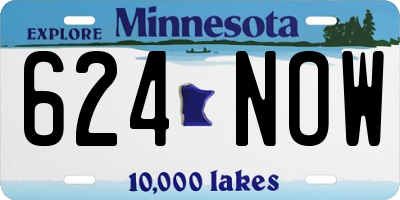 MN license plate 624NOW