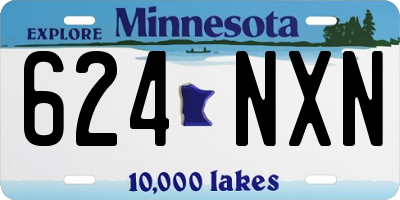 MN license plate 624NXN