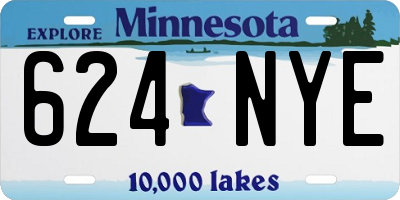 MN license plate 624NYE