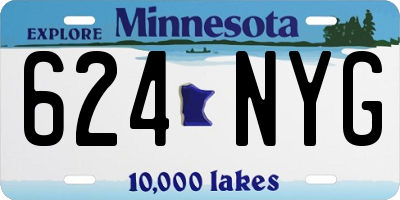 MN license plate 624NYG