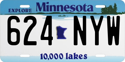 MN license plate 624NYW