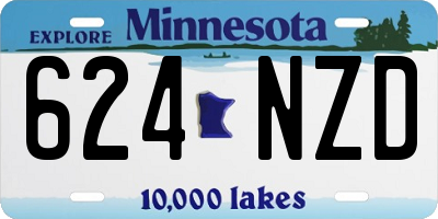 MN license plate 624NZD