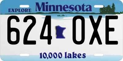 MN license plate 624OXE