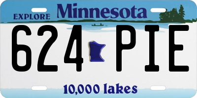 MN license plate 624PIE
