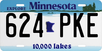 MN license plate 624PKE