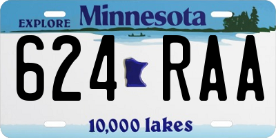 MN license plate 624RAA