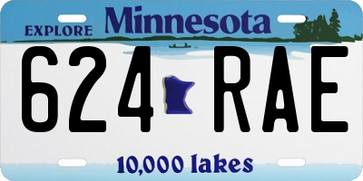MN license plate 624RAE