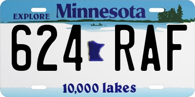 MN license plate 624RAF