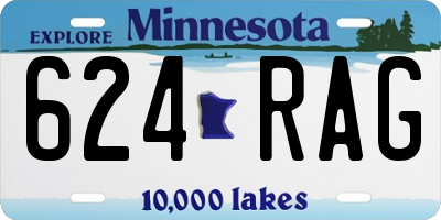 MN license plate 624RAG