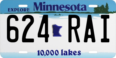 MN license plate 624RAI