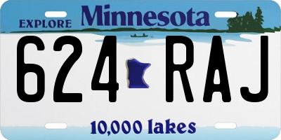 MN license plate 624RAJ