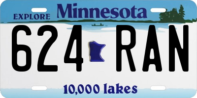 MN license plate 624RAN