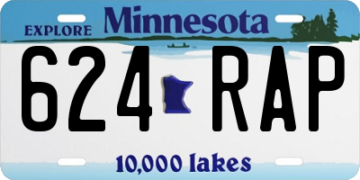 MN license plate 624RAP