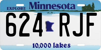 MN license plate 624RJF
