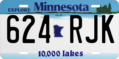 MN license plate 624RJK