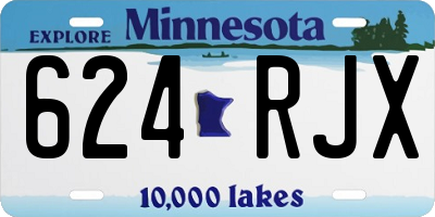 MN license plate 624RJX