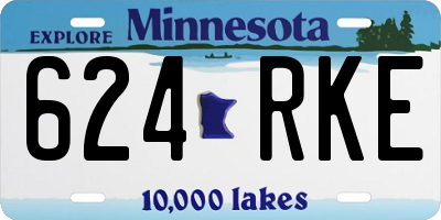 MN license plate 624RKE