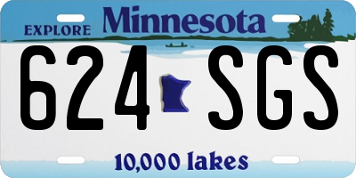 MN license plate 624SGS
