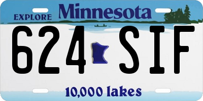 MN license plate 624SIF