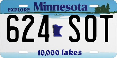 MN license plate 624SOT