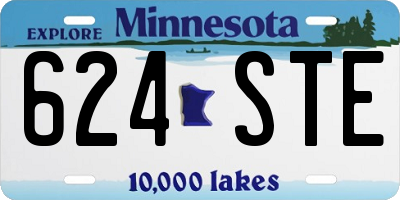 MN license plate 624STE