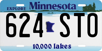 MN license plate 624STO