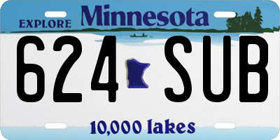 MN license plate 624SUB