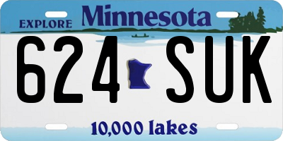 MN license plate 624SUK