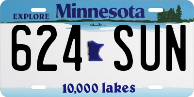 MN license plate 624SUN