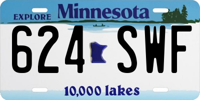 MN license plate 624SWF