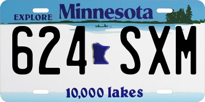 MN license plate 624SXM