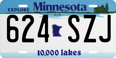 MN license plate 624SZJ
