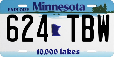 MN license plate 624TBW