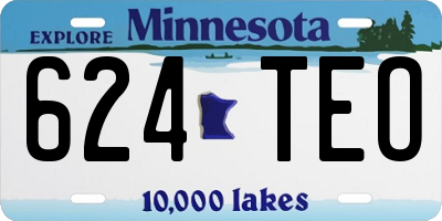MN license plate 624TEO